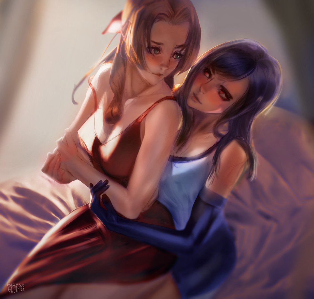 _deadmandown's tweet photo. Aerith x Tifa Lockhart 
" Sunrise " https://t.co/1gFUX08uz5