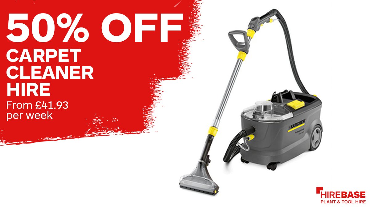 Make that carpet look as good as new! With 50% off selected hire items you can now hire a carpet cleaner for as little as £41.93 per week buff.ly/30dibID  T&amp;Cs apply. 50% off the list price when you hire online #50percentoff