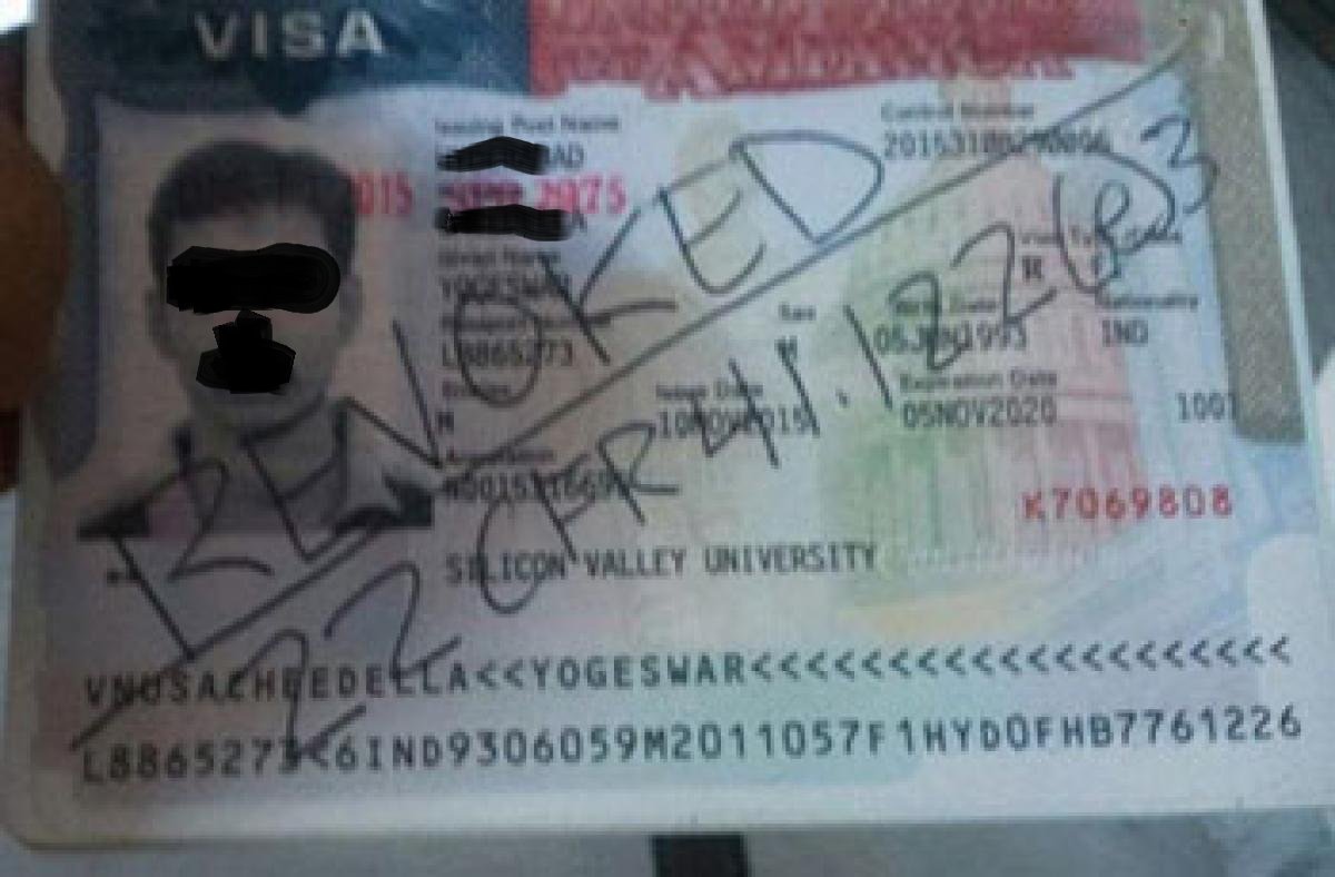 A quick google search would tell you what a revoked visa looks like. It will contain the provision you violated and most times you'd even get an email. He also had to double-check her previous travel tickets to show them she did not overstay at any time...