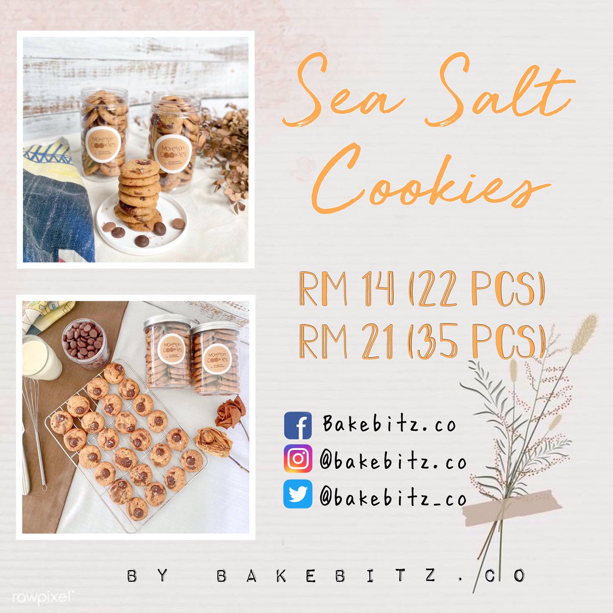 bakebitz_co's tweet photo. Hii semua warga Twitter‼️ Kat sini, kami jual cookies dgn chocojar 🤩Rasa semua ngam-2 soii 👍🏼 Coklat pulak meleleh-leleh 🤤 Boleh post dengan COD tauu 🚗 Nak order, boleh thru dm or ws on our posts📲

Support bisnes kami untuk projek kami semester ini 💕💕 
#biskut #chocojar https://t.co/eGpprFncko