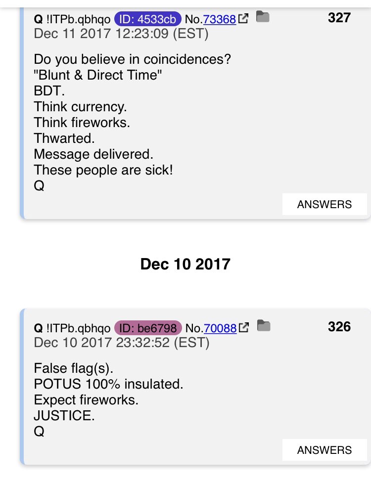 Are there any other White Hat examples [events] in which “silent running” appeared to be the mode of operation [allowing the perps to believe they succeeded]?“Blunt and Direct Time”“Expect Fireworks”