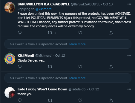 Instructive that on the 13th  @oiseahumen asked "what are you protesting for at Berger"?  @BaruwkGADDIYEL cautioned them but you know CHILDREN wouldn't listen to those without blue tick or enough twitter followers.Wait, was it that some occult groups wanted the shedding of blood?