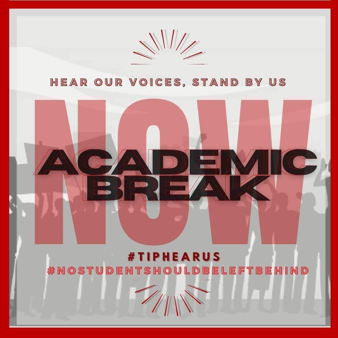 hannahshi__'s tweet photo. Tao po ang mga estudyante niyo, baka lang nakakalimutan niyo.

#TIPHearUs
#NoStudentsLeftBehind
#AcademicBreakNowTIP
#AcademicEaseNowTIP

Technological Institute of the Philippines https://t.co/tZdVyf0wgH