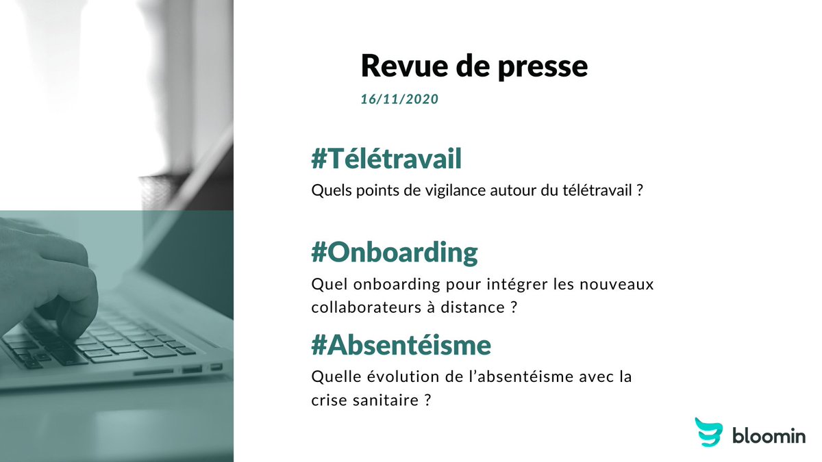 Pour bien démarrer cette semaine, découvrez notre revue de presse spéciale #teletravail #onboarding #absentesime. 9 articles sélectionnés pour vous ! 
Bon lundi ! Vous pouvez la télécharger ici : hubs.la/H0zY2Z-0