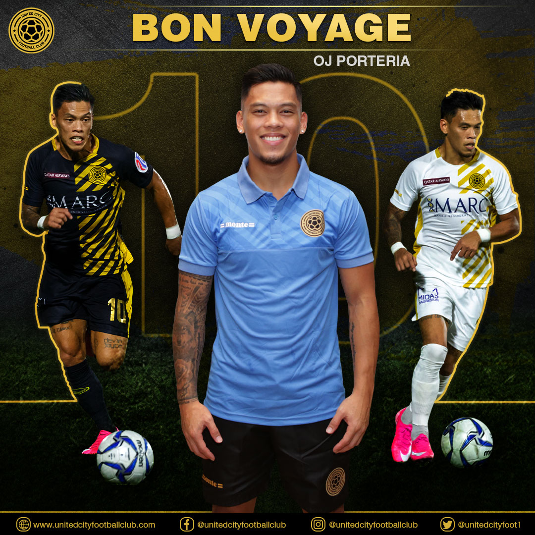UnitedCityFC_PH's tweet photo. Off to new challenges. On behalf of UCFC, we would like to thank OJ for his tremendous efforts and commitment to the club. We wish him well with his new Club in Thailand.

Be safe and continue to be an ambassador for Philippine football. Bon voyage OJ! https://t.co/k3PGWT3uE5