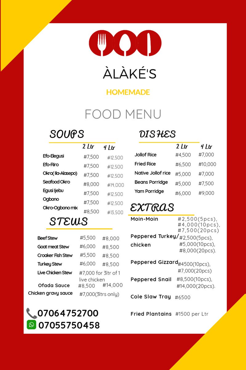 Alakes_Homefood's tweet photo. Good morning tweeps!
We're back from a short break to give you mouthwatering, delicious and affordable home made meals.
PLEASE RETWEET MY CUSTOMER'S ARE ON YOUR TL🙏🏾
@_DammyB_ 
@tolannie_ https://t.co/0QFbzju5YT