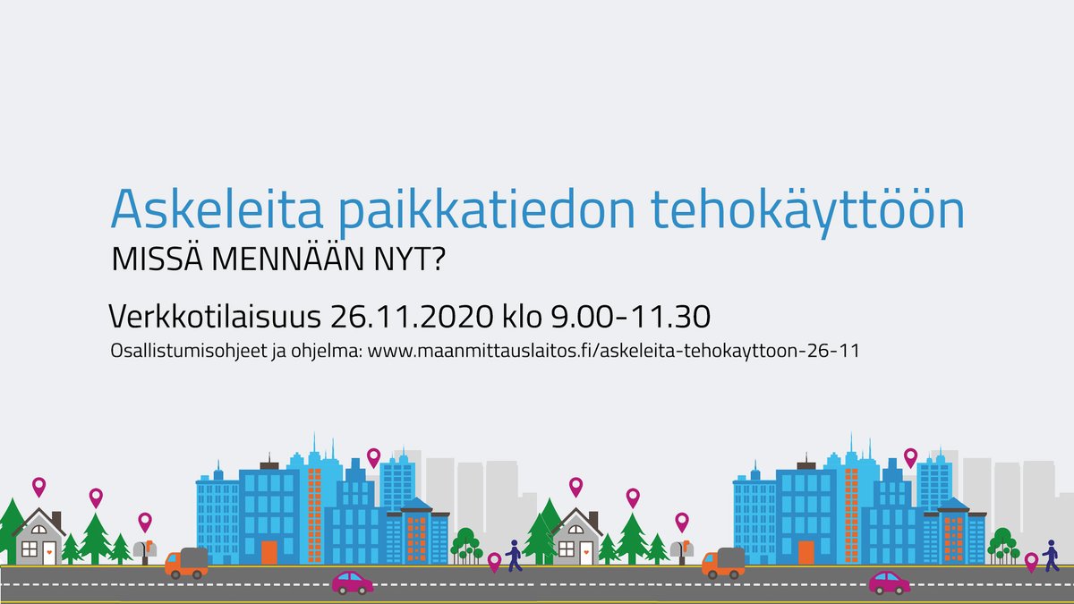 Maanmittaus's tweet photo. Askeleita paikkatiedon tehokäyttöön – missä mennään? 

Tule mukaan 26.11. verkkotilaisuuteen ja kuule, miten Maanmittauslaitoksella on edistetty mm. Kansallista maastotietokantaa, osoitetietojärjestelmää ja yhteistyötä vuoden aikana.

Ilmoittaudu mukaan: https://t.co/Rmo2S3ctWz https://t.co/OBQGkjmT61