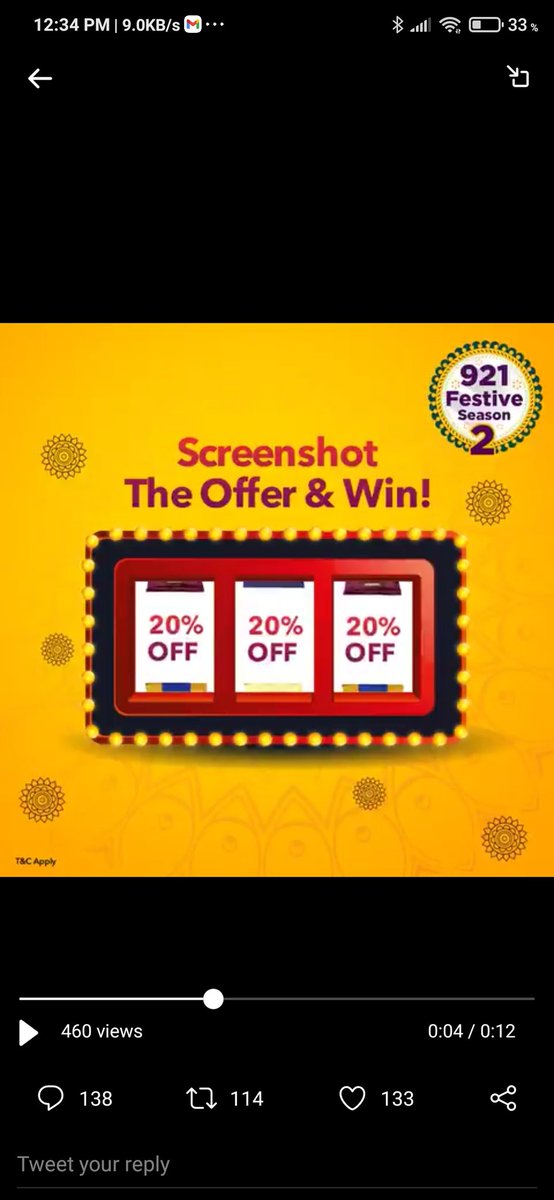 indiasecruity's tweet photo. @921BasmatiRice Here is my perfect screenshot of 20% OFF 

#Contest5 
#921FestiveSeason2 
#921BasmatiRice 

@921BasmatiRice
 Join
@JasoosShow @chetan_bhagat @coolkishore59 @munmu1021 @ChadRigetti @ayush_bhakkad @khemka_nidhi @LokeshJey @Im_Karina https://t.co/KMvkHl4ZFt