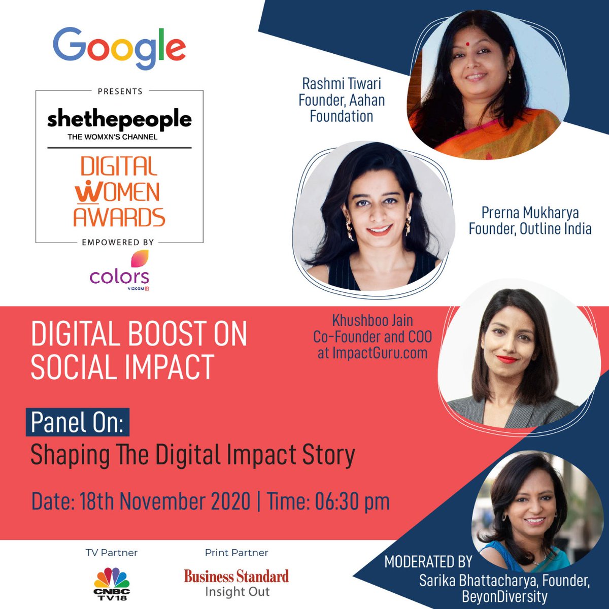 OutlineIndia's tweet photo. We are delighted to share that our founder, Prerna will be joining hands with @SheThePeople #digitalwomenawards for the social impact discussion to talk about her own journey of being an entrepreneur as a social impact data expert.

Kindly register: https://t.co/IyvDJIEomR https://t.co/5jFVsXOmDl