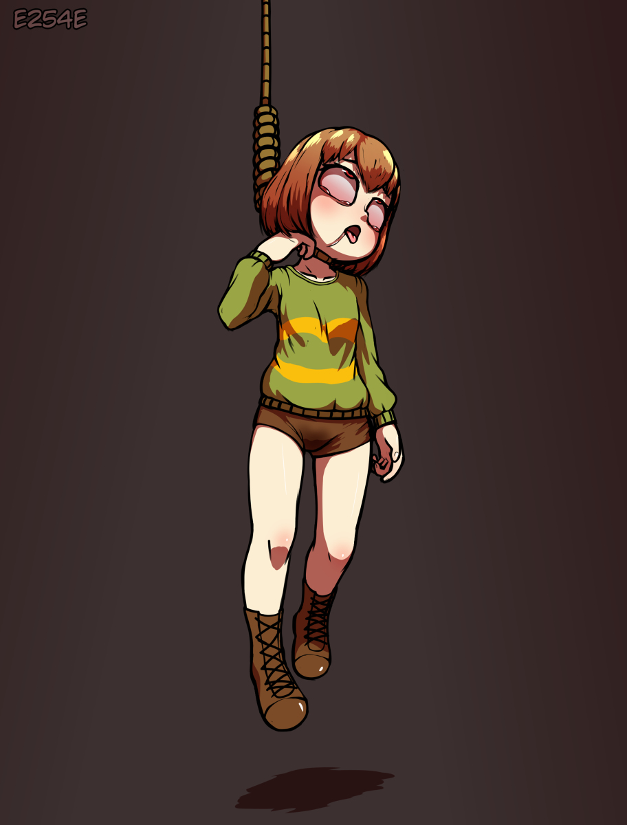 the254e's tweet photo. [R-18G] Chara hanged #chara #undertale #asphyxia #hanging #loli #首吊り #エロ処刑 #peeing https://t.co/Uk7iCyciYe https://t.co/zsve90IT1u