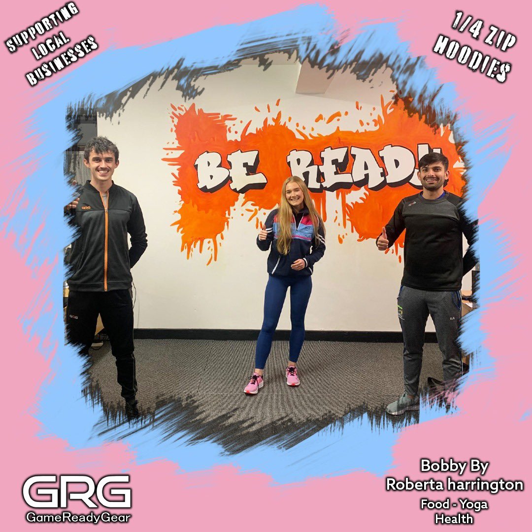 GrgSportswear's tweet photo. Delighted to have kitted out @RobertaHarr with her first personalised GRG hoodie..

Check out her website:
https://t.co/3cPrJGclam

All things:
• Yoga 🧘🏼‍♀️ 
• Food 🧁
• Healthy Living 🍃 

#grgsports #bobby #beready #shoplocal https://t.co/t5AbtB67eQ