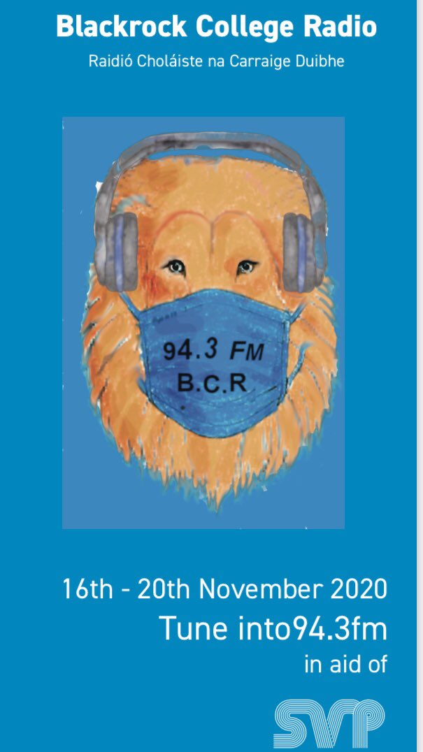 Blackrock College (@blackrockcoll) on Twitter photo BCR 2020 goes on air from 8am this morning. All proceeds from this great TY initiative go to <a href="/SVP_Ireland/">SVP - Ireland</a>. Tune in all week on 94.3FM or via blackrockcollege.com. BCR 2020 goes on air from 8am this morning. All proceeds from this great TY initiative go to <a href="/SVP_Ireland/">SVP - Ireland</a>. Tune in all week on 94.3FM or via blackrockcollege.com.