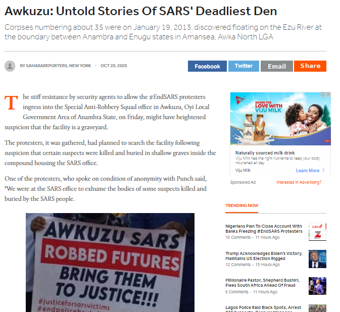 Why are the entire media world in Nigeria SILENT about this  #AwkuzuMassacre in Anambra?Did you say  #EndSARS   ENDGAME was not about POLITICS of 2023?I will change my mind when YOU & the media like  @channelstv give us JUDICIAL PANEL UPDATES from Anambra, River, Oyo etc. #TheGame