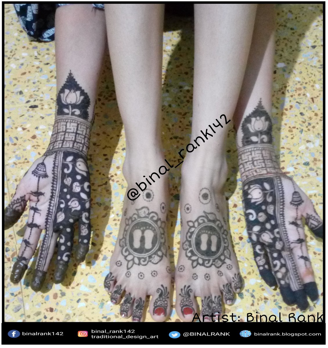 BINALRANK's tweet photo. કંકુ પગલાં મહેંદી
#mahendi https://t.co/GGxEGpVsAJ