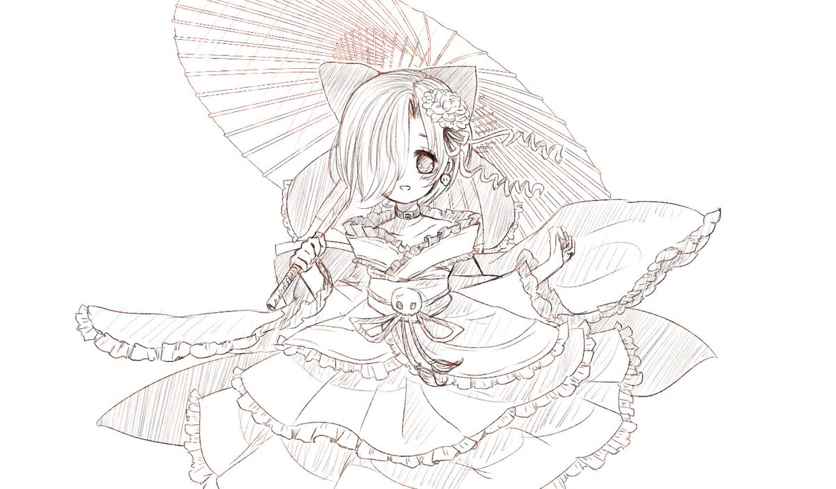 #皆さん線画と塗った後を見せてください 