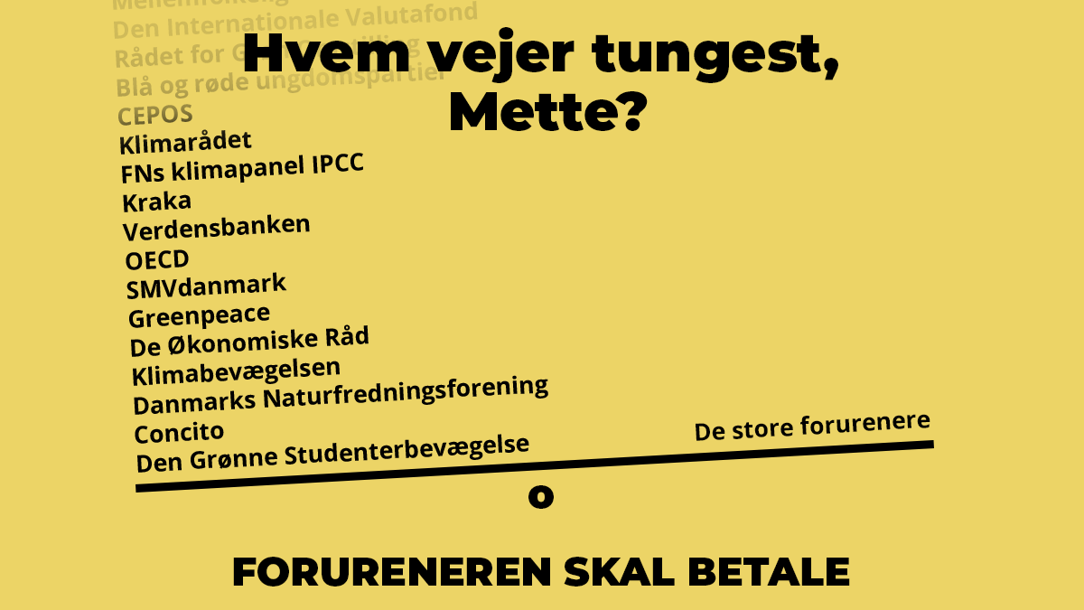 DenGroenneUng's tweet photo. Nu skal politikerne diskutere klimaafgifter. 
Hvem lytter de til?
#forurenerenbetaler #dkgreen #dkpol https://t.co/JJjTghKyCE