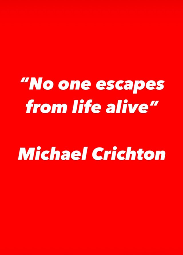 That book you want to read, that idea you want to write, that course you want to take, that film you want to make - now’s the time to do it #MondayMotivation #whenthescreamingstarts #michaelcrichton #Filmmaking