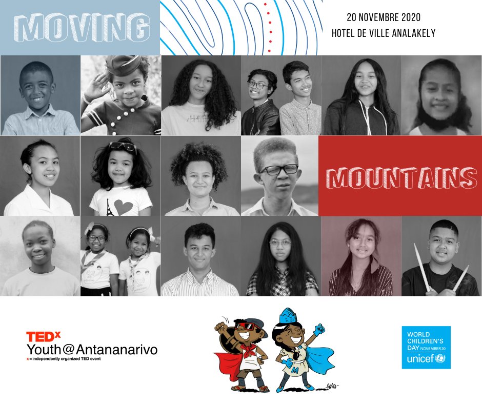 📣SPEAKER LINE-UP...! 20 Nov 2020
Le compte à rebours a commencé! Nous sommes fiers de vous présenter nos #intervenants pour le #TEDx YouthAntananarivo #WorldChildrensDay «Moving Mountains » <a href="/UNICEFMada/">UNICEF Madagascar</a> <a href="/UNICEF/">UNICEF</a> 
#TEDxtnr #Madagascar #ForEveryChild ℹ️ted.com/tedx/events/39…