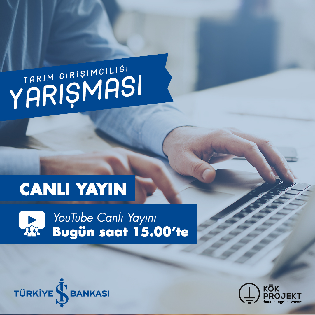 KokProjekt's tweet photo. [TR]

@isbankasi  Tarım Girişimciliği Yarışmasında büyük ödül sahibini buluyor! 

Saat 15.00’te başlayacak etkinliği YouTube canlı olarak izlemek için aşağıdaki linke tıklamanız yeterli!

https://t.co/sKsLCWHfKK https://t.co/rzOVm2MYDz