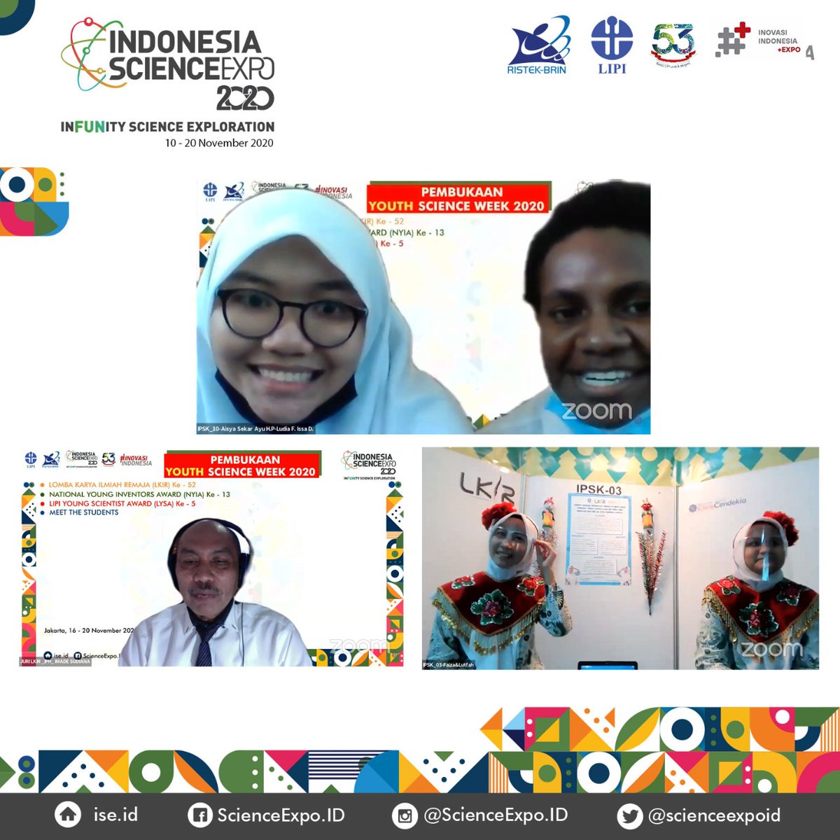 ScienceExpoID's tweet photo. Pembukaan Youth Science Week 2020
Sbg rangkaian dari #ISE2020, Lembaga Ilmu Pengetahuan Indonesia (LIPI) kembali memberikan wadah bagi ilmuwan dan inovator muda Indonesia dlm ajang kompetisi ilmiah nasional & penganugerahan utk ilmuwan muda berprestasi dlm #YouthScienceWeek2020. https://t.co/1f8EJsLGjp