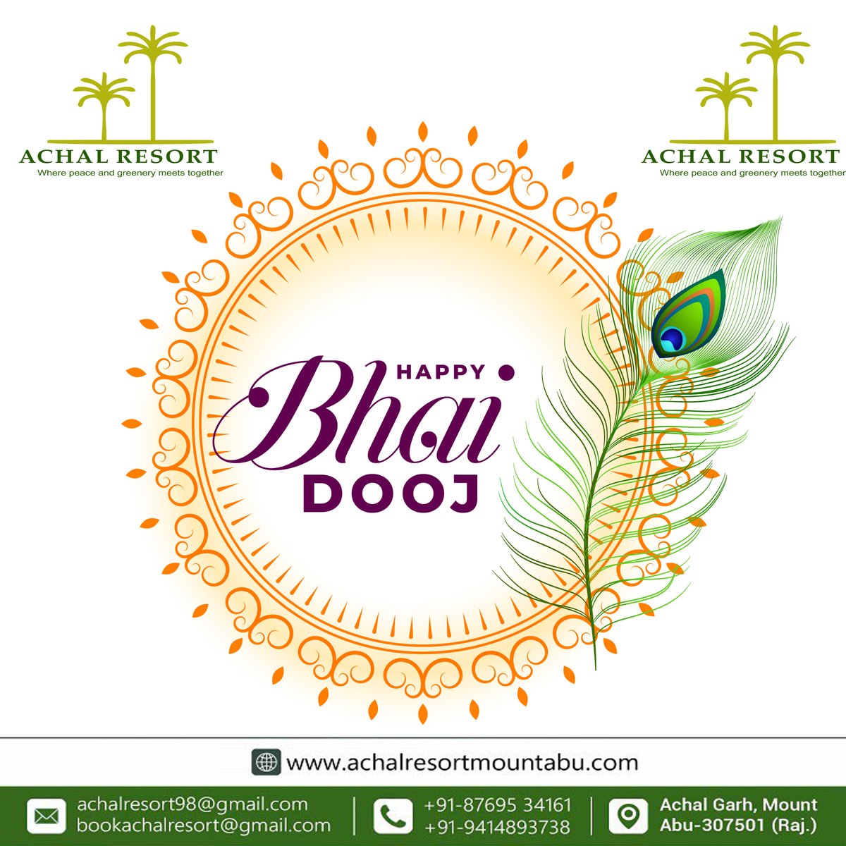 AchalResort's tweet photo. भाई दूज के पावन अवसर पर आप सभी को हार्द���क शुभकामनाएं।
#achalgarh #ILoveMountAbu #Gurushikhar  #Restaurant #achalresort #mountabu  #resortinmountabu  #nakkilake   #Dhanteras #diwali #newyear
Use "SUPERDEAL42" and get 42% discount. 
Book from here - https://t.co/eeP5Jjih8a https://t.co/cF86jcQbQk