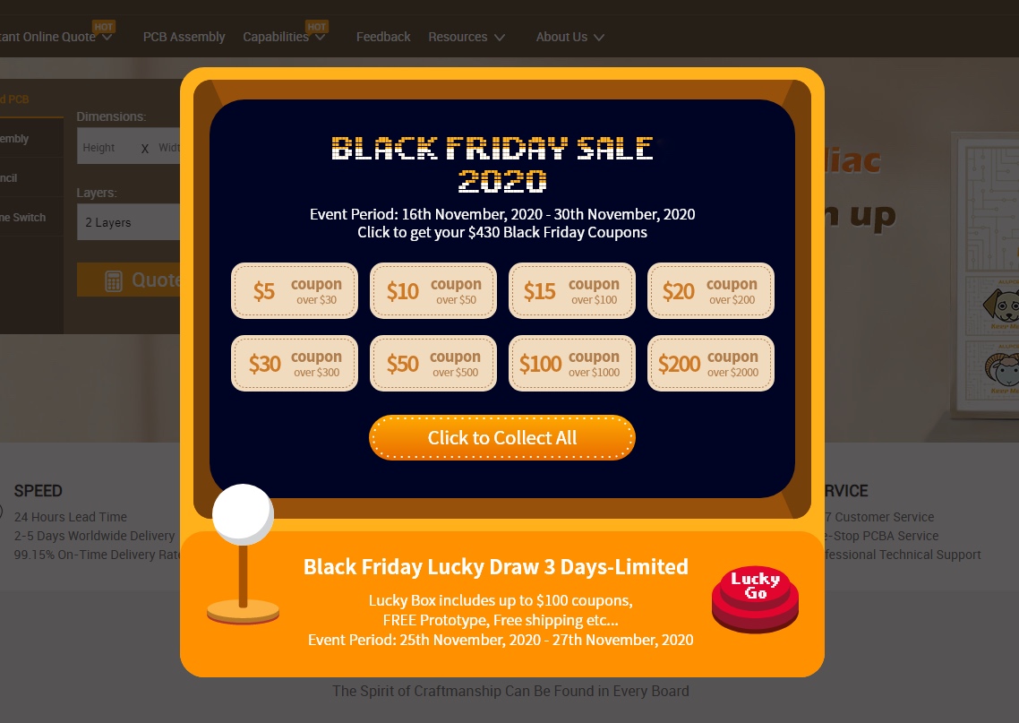 ALLPCBOfficial's tweet photo. Confirmed - The Black Friday Money OFF You Need.
Get the Coupon Now ➡https://t.co/geJWBVuLnM and valid for 90 days. CAN'T MISS THAT!
Plus, free 2-Layers PCB for New Users!
#PCB #BlackFridayDeals #blackfriday2020 #freepcb #referral #NewBeginnings https://t.co/nTUR5XzbL4