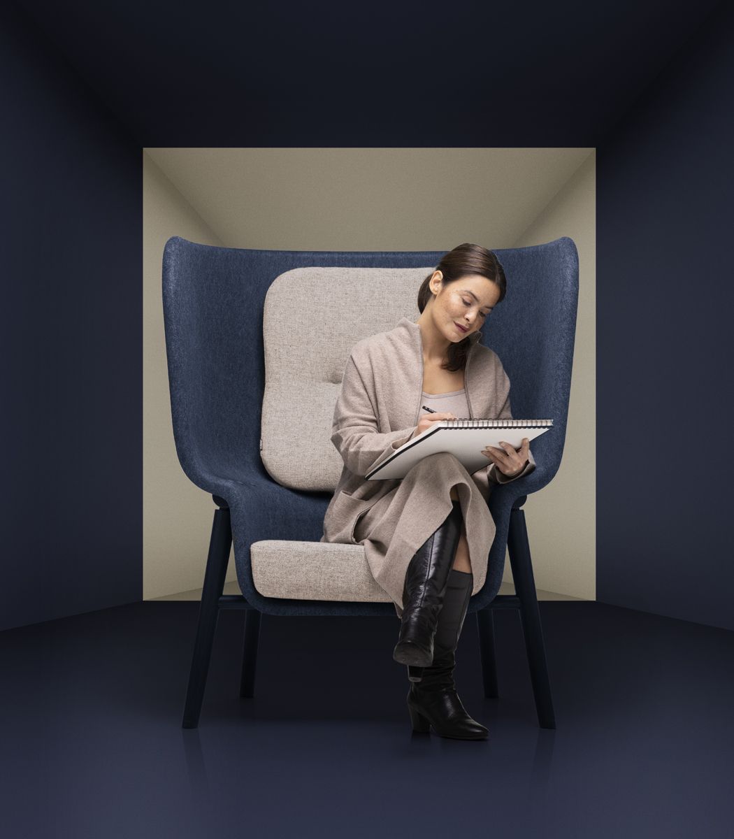 designboom's tweet photo. privacy has never felt or looked so good thanks to the updated pod chair by @DeVorm, which is now available in 11 colors in total https://t.co/pmNOTEr4BB https://t.co/mbv7drjANF