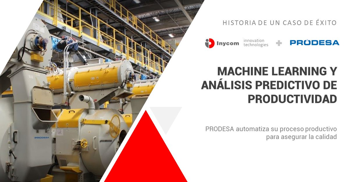 Inycom's tweet photo. . @ProdesaMedioam  confió en Inycom para el desarrollo e implantación de la tecnología con el objetivo de conseguir un elevado grado de control del proceso productivo y una monitorización completa.

👉https://t.co/aMLoRdZ3OC

#IndustriaDeFuturo #MachineLearning https://t.co/BKzRoLPi9O