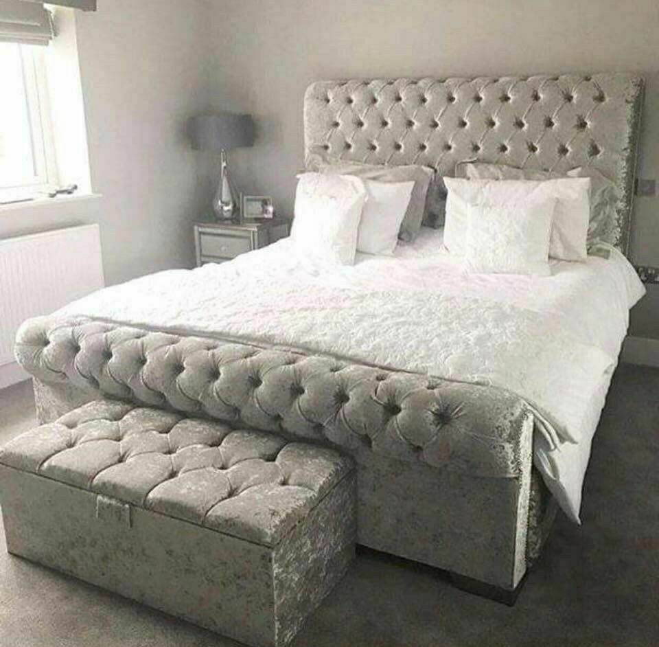 Chesterfield bed frame in steel plush available  in the standard UK sizes

#chesterfield
#bedroom
#steel
#northwest
#beds