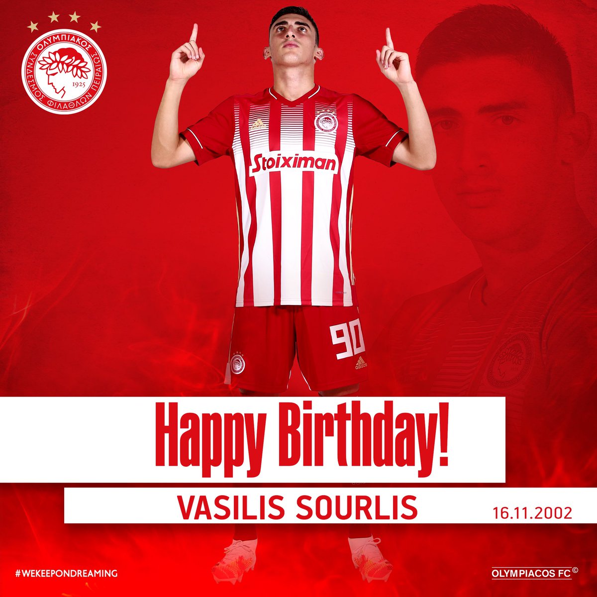 olympiacosfc's tweet photo. Χρόνια πολλά Βασίλη! / Happy birthday Vasilis!

#HappyBirthday #Wishes #Sourlis #Olympiacos https://t.co/kW1pySYHmd