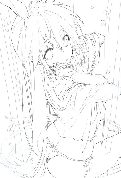 #皆さん線画と塗った後を見せてください
(女体化)これをこうしてこう 