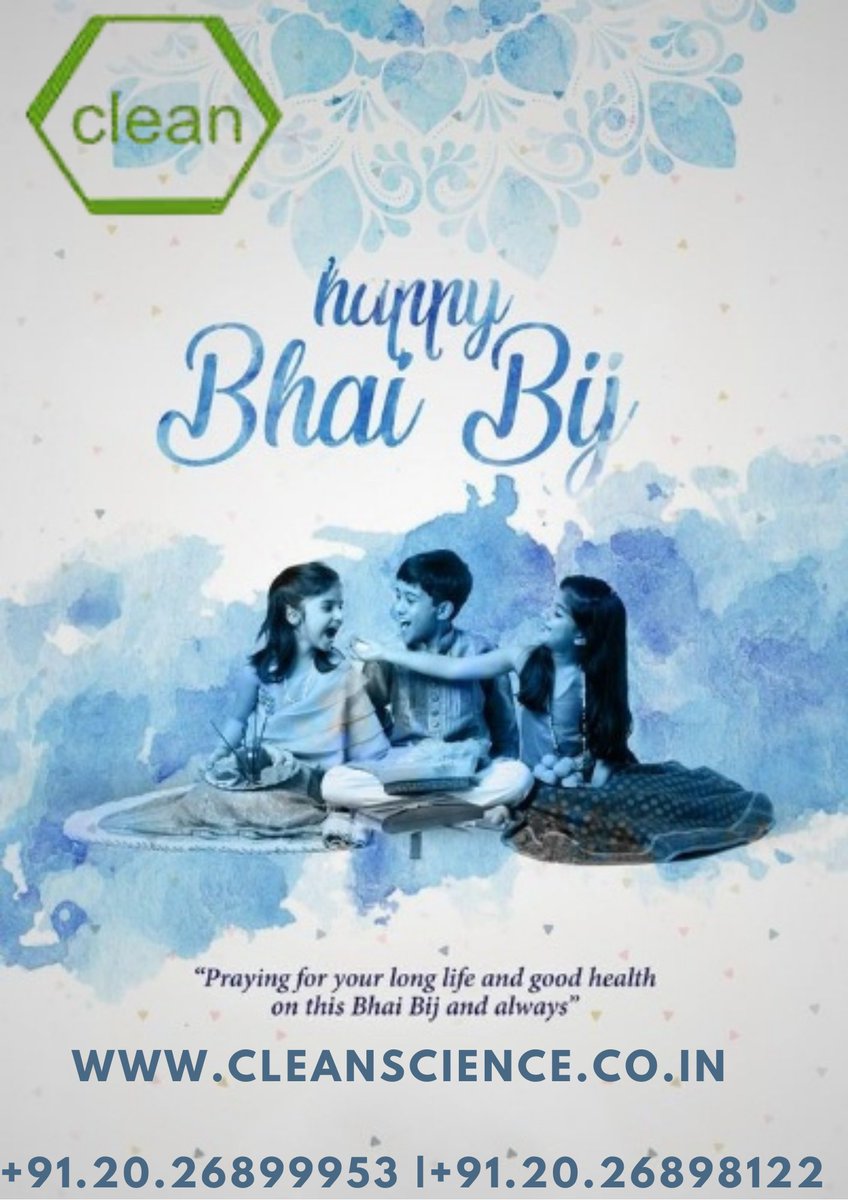 Clean Science and Technology Private Limited Wishes Every Very Happy Bhai Bij.

Visit : cleanscience.co.in

#Happynewyear #Diwali #Festival #Lights #Happnines #Chemical #Supplier #India #Family #Sweets