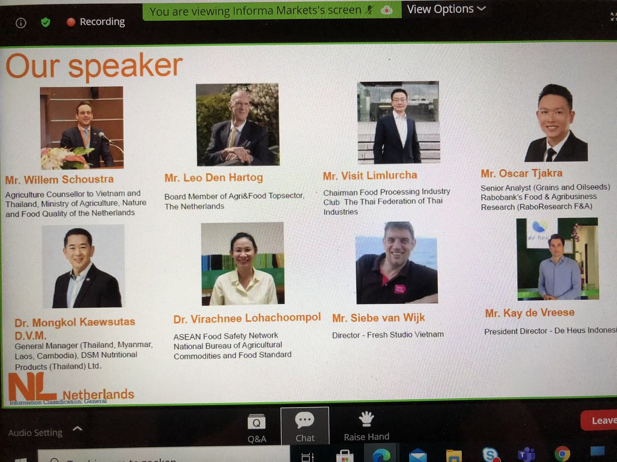 Towards resilient food Systems- Webinar on Food and Feed ingrediënts just started! @TopsectorAF <a href="/Willem_DH/">Willem Schoustra</a> <a href="/Nutreco/">Nutreco</a> @DSM <a href="/De_Heus_Voeders/">De Heus Voeders</a> #NLinseAsia