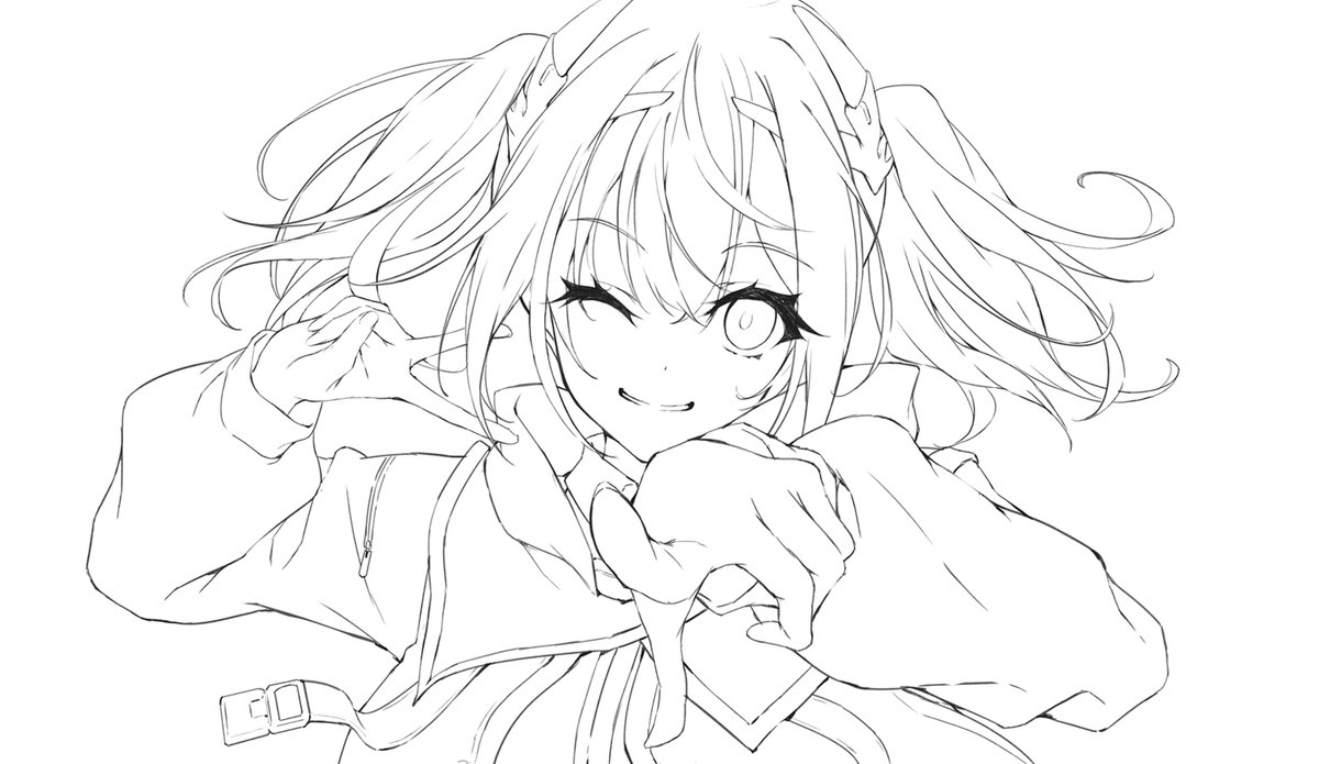 皆さん線画と塗った後を見せてください