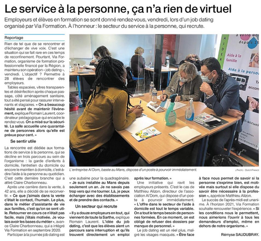 AIDOM10's tweet photo. Merci @OuestFrance72 pour l'article sur les services à la personne et sur @AIDOM10 ! https://t.co/DuY9goDkBy