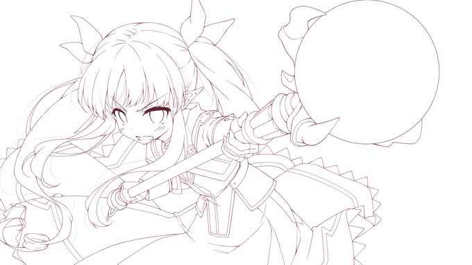 #皆さん線画と塗った後を見せてください 