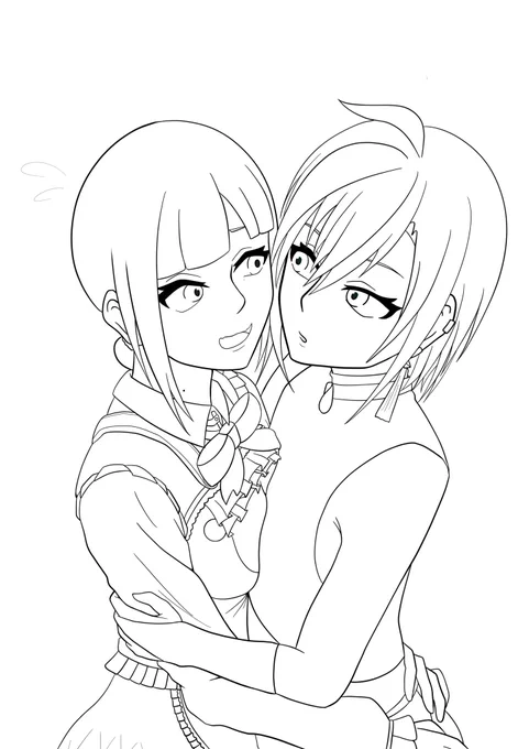 色がない世界に産まれたかった
 #皆さん線画と塗った後を見せてください 