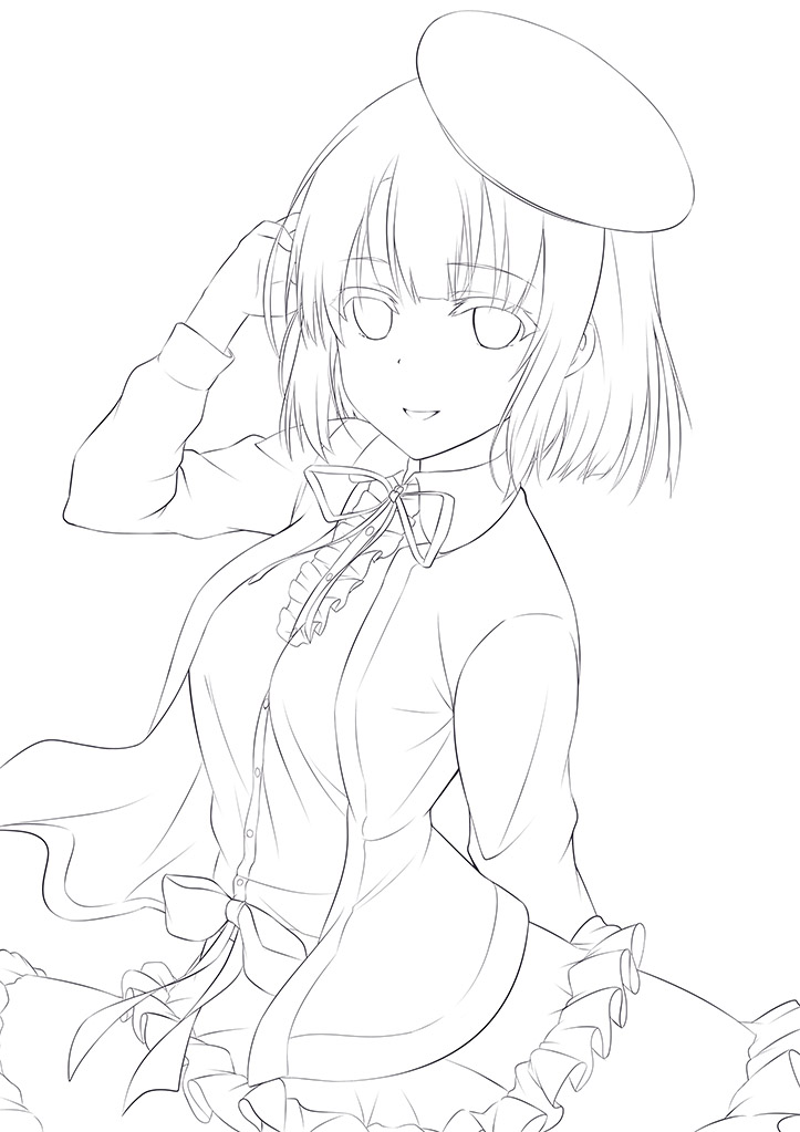 #皆さん線画と塗った後を見せてください 