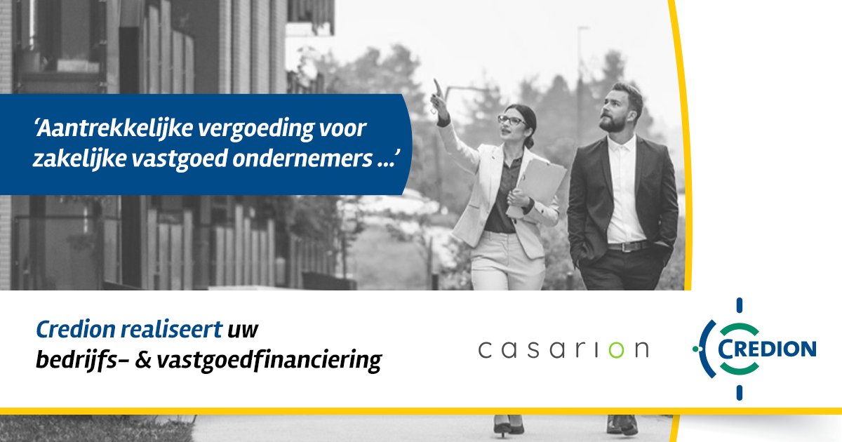 credion's tweet photo. Profiteer van een aantrekkelijke korting op uw taxatiekosten. Sluit u in 2020 een Casarion verhuurhypotheek af, dan krijgt u € 1000,- taxatiekosten vergoed van Credion. Meer weten? Neem contact op met de Credion adviseur in de regio. https://t.co/YkpEY3yZCn https://t.co/yTi94bxnVv