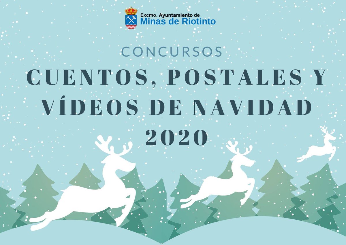 AytoRiotinto's tweet photo. CONCURSO DE NAVIDAD 🎄

Con la aproximación de las fechas navideñas, desde las áreas de Cultura y Comunicación del Ayuntamiento de Minas de Riotinto anunciamos los plazos de los concursos de cuentos, postales y vídeos navideños.

Más info ⬇️
https://t.co/WgTZUDz1N4

#AytoRiotinto https://t.co/5znvtu4aWF