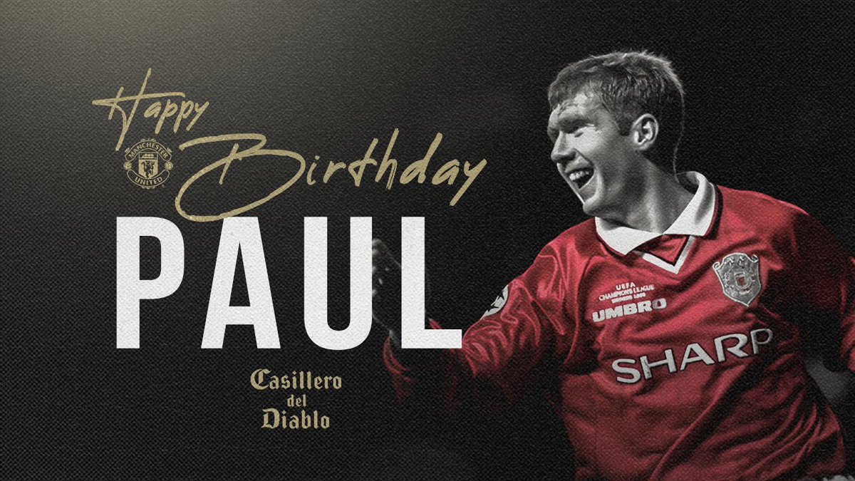 ManUtd's tweet photo. 🎶 "He scores goals galore..." 🎶

Have a fantastic day, Scholesy ❤️

#MUFC @CasilleroDiablo https://t.co/iPYH7DsUuC