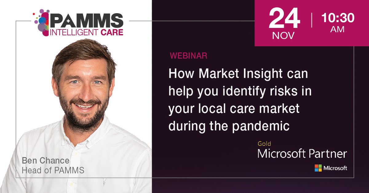 MariaBo52318956's tweet photo. My colleague Ben Chance will be holding his next webinar in association with @MicrosoftUK. Join our team and discover how Market Insight can help you identify risks in your local care market during the pandemic. #Covid19UK @Azure #socialcare #healthtech 

https://t.co/N67vEAdmZO https://t.co/fbxCGJRNmz