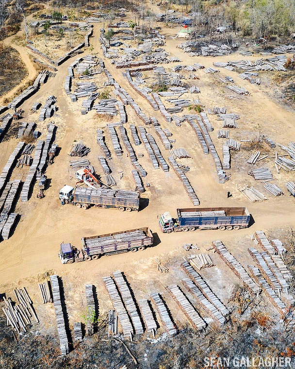 gallagher_photo's tweet photo. An aerial view of a logging operation in the supposedly 'protected' Prey Lang Forest, #Cambodia. It is one of Asia's last remaining evergreen woodlands and is quickly disappearing due to rampant deforestation. @pulitzercenter https://t.co/vKmtQbD1AJ