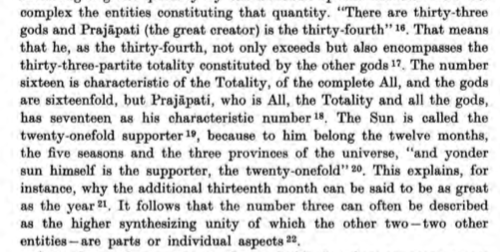The phenomenon of the so called 'Triads' in the Vedas:Qualitative variegation of partite entities are a common motif in Vedic literature w.r.t to the numbers 2 & 3, the former present in illustrative dichotomies, the latter w/ import in ritualistic contexts & assoc. motifs.