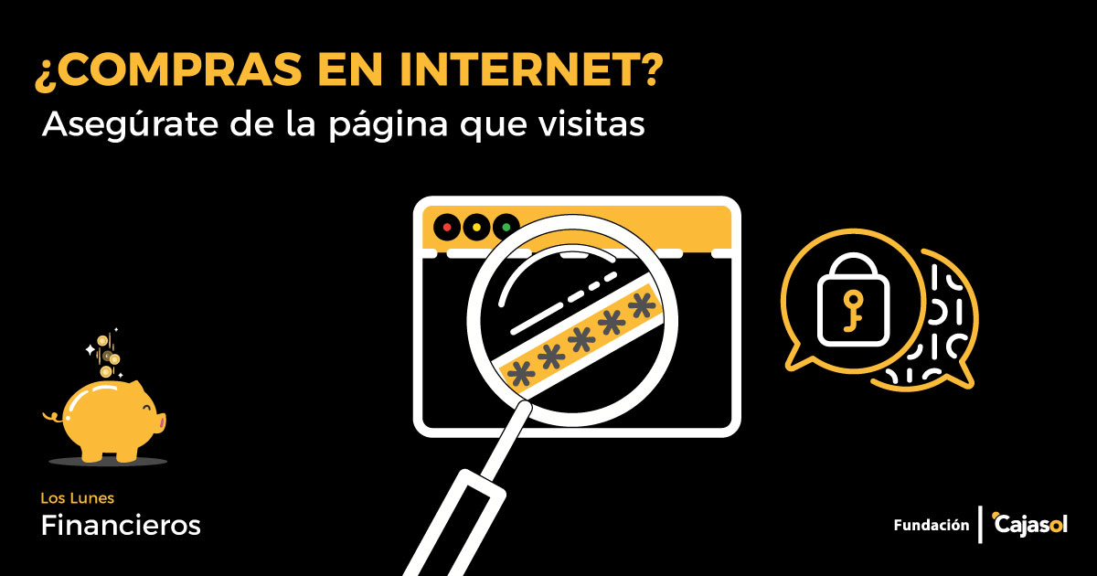 Cajasol's tweet photo. 🛒¿Compras en Internet? Sigue estos consejos del equipo de #voluntariado @Cajasol en los #LunesFinancieros y asegúrate de la página que visitas🛍️https://t.co/TpBEz1yOzS
✅Web conocida y con buena reputación
‼️ No hacer clic 🖱️en enlaces 'spam'
✅Revisa privacidad/devoluciones https://t.co/AbPXJGGTTJ