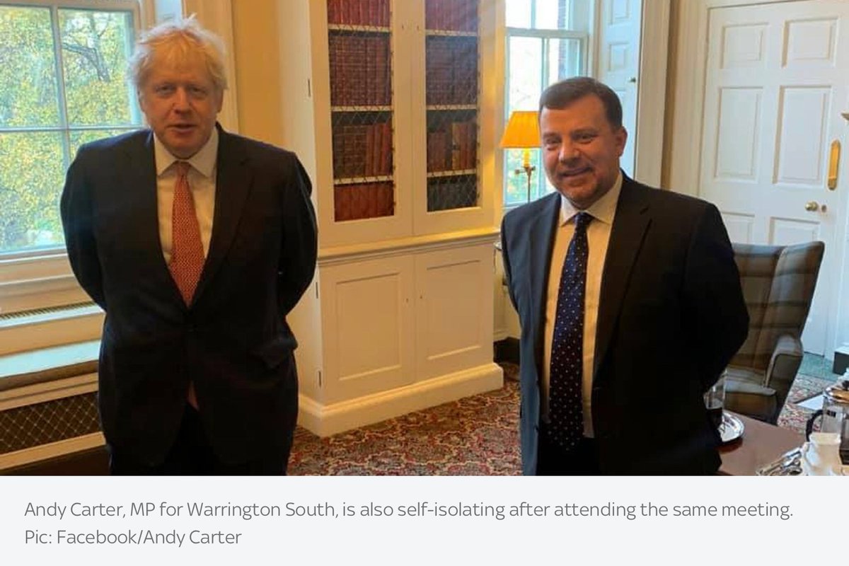 Why given Lockdown and working from home was PM's meeting with Anderson taking place in No 10 at all?Who else was at meeting?Who else - MPs or officials - is infected or having to self isolate ?Andy Carter was there . So who else?3/