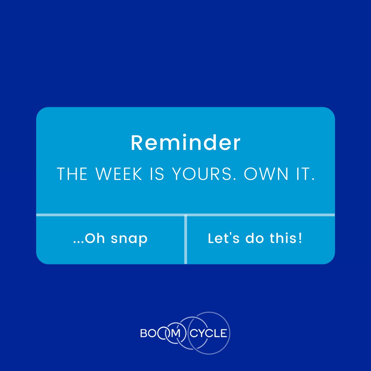 Monday morning motivation 👊🙌💙 Let’s do this team 💥 #BoomCycle