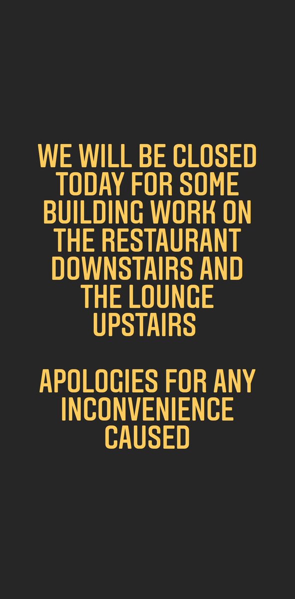 WE WILL BE CLOSED TODAY FOR SOME BUILDING WORK ON THE RESTAURANT DOWNSTAIRS AND THE LOUNGE UPSTAIRS 

APOLOGIES FOR ANY INCONVENIENCE CAUSED

#newmenu #newdrinks #musicvenue #cocktaillounge #livemusic #northshields #tynemouth #comingsoon