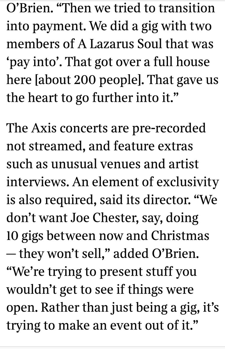 obrienmark's tweet photo. Morning. Thanks to @eithneshortall for mention of our music season #axisbootleg and our upcoming @axisBallymun gigs @mary_coughlan4 @JoeChester_ in today's @SunTimesIreland
Book here
https://t.co/u2bR25bp6W https://t.co/gJkPCrHbeA
