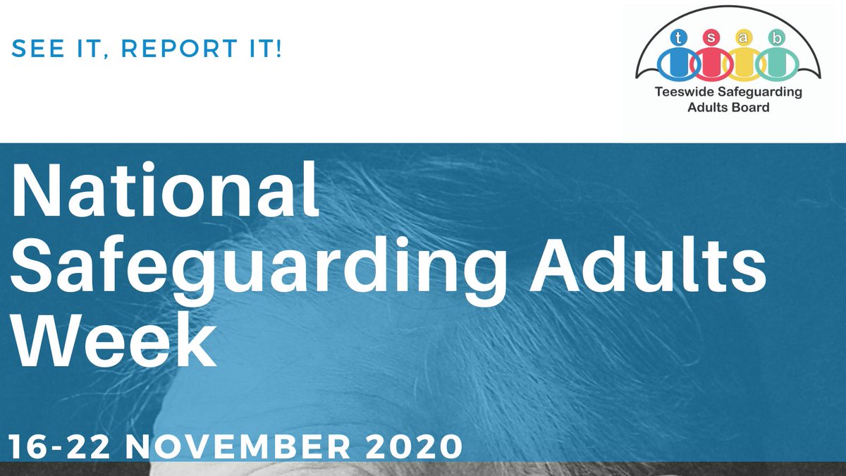 TeeswideSAB's tweet photo. Today marks the start of #SafeguardingAdultsWeek we will be sharing key messages to ensure people know how to recognise, respond to and report adult abuse and neglect. 

Please help us to spread the messages far and wide by sharing our posts.  #Safeguarding #EveryonesBusiness https://t.co/OMSUumTAwo